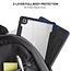 Case2go - Hoes voor Samsung Galaxy Tab A7 (2020) - Tri-Fold Book Case met Transparante Back en Pencil Houder - 10.4 Inch - Blauw/Zwart