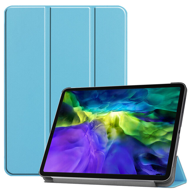 Case2go - Hoes voor de iPad Pro 11 inch (2021) - Tri-Fold Book Case - Licht Blauw