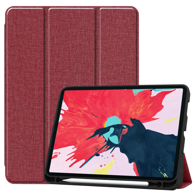 Case2go - Hoes voor Apple iPad Pro 2021 (11 Inch) - Cowboy Book Case - Donker Rood