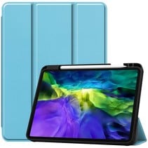 iPad Hoes voor Apple iPad Pro 2021 Hoes Cover - 11 inch - Tri-Fold Book Case - Apple Pencil Houder - Licht Blauw