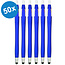 50 Stuks - Stylus Pen voor tablet en smartphone - Met Penfunctie - Touch Pen - Voorzien van clip - Blauw