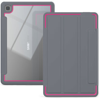 Case2go Samsung Galaxy Tab A7 (2020) Hoes - Tri-Fold Book Case met Transparante Back Cover en Pencil Houder - 10.4 Inch - Roze/Grijs