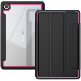 Case2go Samsung Galaxy Tab A7 (2020) Hoes - Tri-Fold Book Case met Transparante Back Cover en Pencil Houder - 10.4 Inch - Roze/Zwart