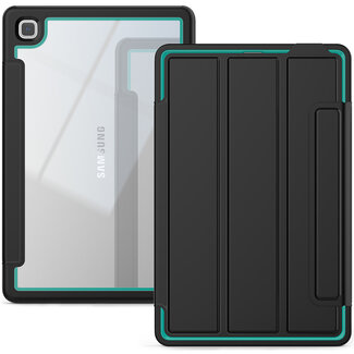 Case2go Samsung Galaxy Tab A7 (2020) Hoes - Tri-Fold Book Case met Transparante Back Cover en Pencil Houder - 10.4 Inch - Licht Blauw/Zwart