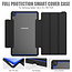 Case2go - Hoes voor Samsung Galaxy Tab A 10.1 2019 - Tri-Fold Book Case met Transparante Back en Pencil Houder - Blauw/Zwart