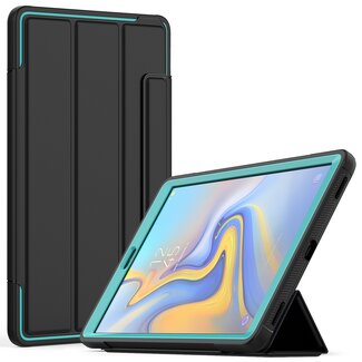 Case2go Samsung Galaxy Tab A 10.1 2019 Hoes - Tri-Fold Book Case met Transparante Back Cover en Pencil Houder - Licht Blauw/Zwart