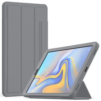 Case2go Samsung Galaxy Tab A 10.1 2019 Hoes - Tri-Fold Book Case met Transparante Back Cover en Pencil Houder - Grijs