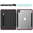 Case2go - Hoes voor Apple iPad Pro 12.9 (2018/2020) - Tri-Fold Book Case met Transparante Back en Pencil Houder - Roze/Zwart