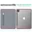 Case2go - Hoes voor Apple iPad Pro 12.9 (2018/2020) - Tri-Fold Book Case met Transparante Back en Pencil Houder - Roze/Grijs