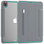 Case2go - Hoes voor Apple iPad Pro 12.9 (2018/2020) - Tri-Fold Book Case met Transparante Back en Pencil Houder - Licht Blauw/Grijs