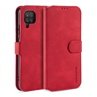 CaseMe CaseMe - Samsung Galaxy A12 Hoesje - Met Magnetische Sluiting - Ming Serie - Leren Book Case - Rood