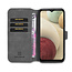 CaseMe - Samsung Galaxy A12 Hoesje - Met Magnetische Sluiting - Ming Serie - Leren Book Case - Grijs