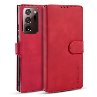 CaseMe CaseMe - Samsung Galaxy Note 20 Ultra Hoesje - Met Magnetische Sluiting - Ming Serie - Leren Book Case - Rood