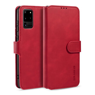 CaseMe CaseMe - Samsung Galaxy S20 Ultra Hoesje - Met Magnetische Sluiting - Ming Serie - Leren Book Case - Rood