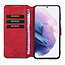 CaseMe - Samsung Galaxy S21 Hoesje - Met Magnetische Sluiting - Ming Serie - Leren Book Case - Rood