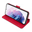 CaseMe - Samsung Galaxy S21 Hoesje - Met Magnetische Sluiting - Ming Serie - Leren Book Case - Rood