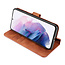 CaseMe - Samsung Galaxy S21 Plus Hoesje - Met Magnetische Sluiting - Ming Serie - Leren Book Case - Licht Bruin