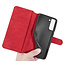 CaseMe - Samsung Galaxy S21 Plus Hoesje - Met Magnetische Sluiting - Ming Serie - Leren Book Case - Rood