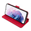 CaseMe - Samsung Galaxy S21 Plus Hoesje - Met Magnetische Sluiting - Ming Serie - Leren Book Case - Rood