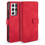 CaseMe - Samsung Galaxy S21 Ultra Hoesje - Met Magnetische Sluiting - Ming Serie - Leren Book Case - Rood