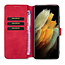 CaseMe - Samsung Galaxy S21 Ultra Hoesje - Met Magnetische Sluiting - Ming Serie - Leren Book Case - Rood