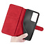 CaseMe - Samsung Galaxy S21 Ultra Hoesje - Met Magnetische Sluiting - Ming Serie - Leren Book Case - Rood