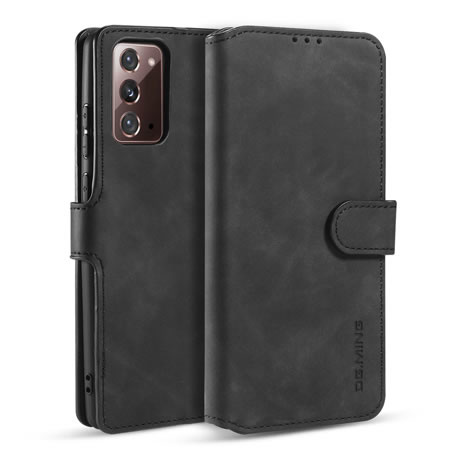 CaseMe - Samsung Galaxy Note 20 Hoesje - Met Magnetische Sluiting - Ming Serie - Leren Book Case - Zwart afbeelding