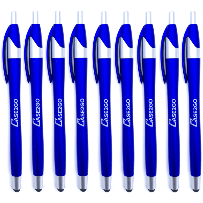 100 Stuks - Stylus Pen voor tablet en smartphone - Met Penfunctie - Touch Pen - Voorzien van clip - Blauw