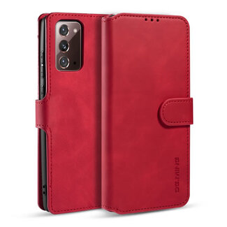 CaseMe CaseMe - Samsung Galaxy Note 20 Hoesje - Met Magnetische Sluiting - Ming Serie - Leren Book Case - Rood