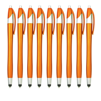 Case2go 50 Stuks - Stylus Pen voor tablet en smartphone - Met Penfunctie - Touch Pen - Voorzien van clip - Oranje