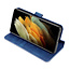 CaseMe - Samsung Galaxy S21 Ultra Hoesje - Met Magnetische Sluiting - Ming Serie - Leren Book Case - Blauw