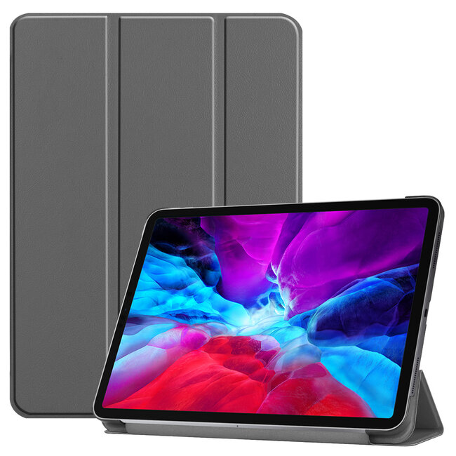 Case2go - Hoes voor de iPad Pro 12.9 (2021) - Tri-Fold Book Case - Grijs