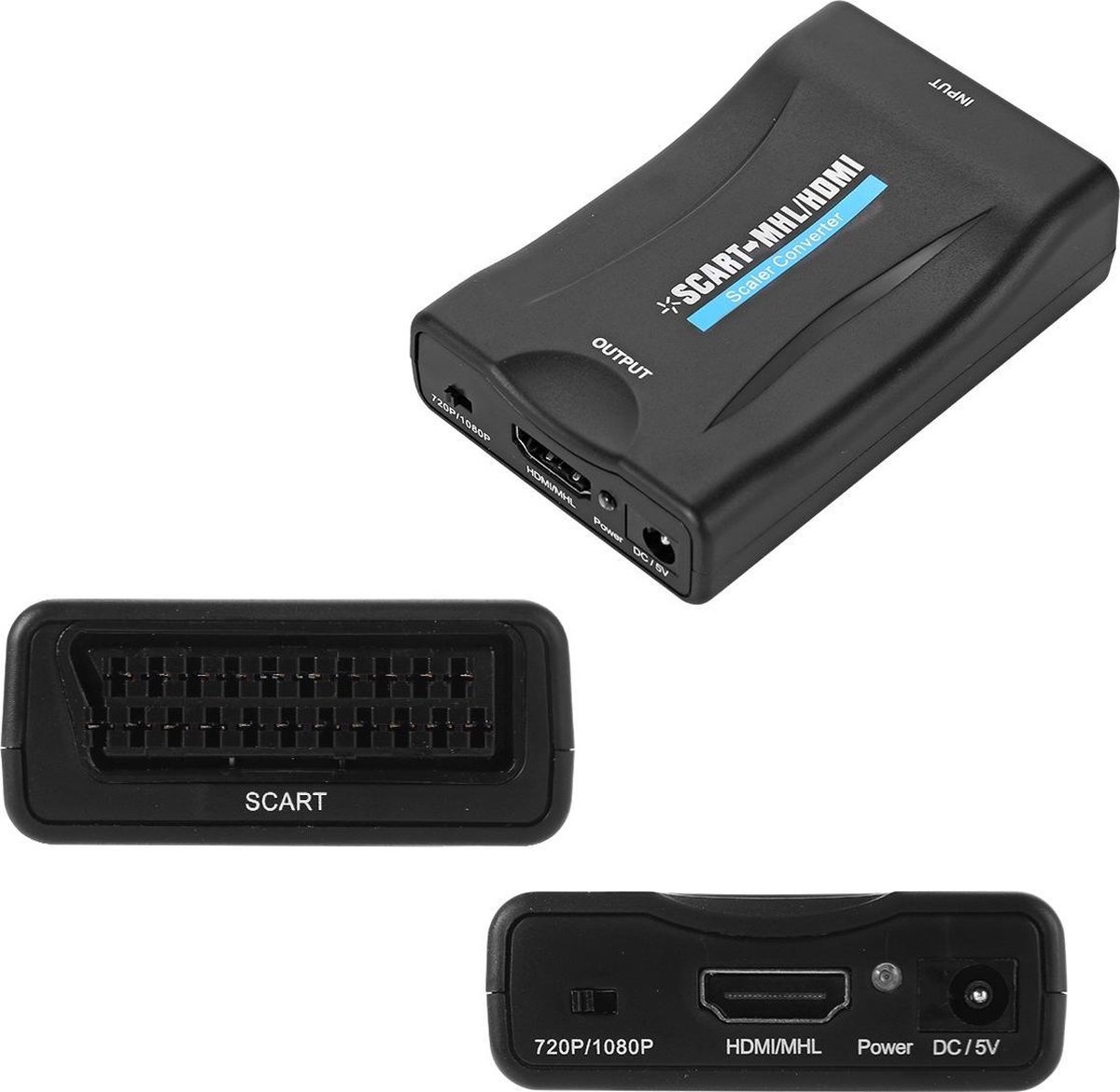 gemeenschap Geliefde pasta Scart naar HDMI Adapter - Full HD - 720P / 1080P - Plug & Play - Scart  Schakelaar - Zwart | Case2go.nl