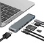 USB C Hub - USB C Adapter - HDMI - 2x USB-C - SD Kaartlezers - 2x USB - Docking Station - Grijs