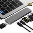 USB C Hub - USB C Adapter - HDMI - 2x USB-C - SD Kaartlezers - 2x USB - Docking Station - Grijs