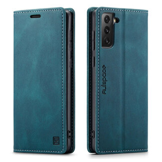 AutSpace AutSpace - Samsung Galaxy S21 Ultra hoesje - Wallet Book Case - Magneetsluiting - met RFID bescherming - Blauw