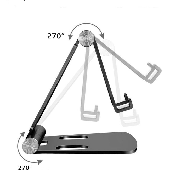Telefoon en Tablet houder - Ergonomisch design - Opvouwbaar - Smartphone standaard voor Bureau of Tafel - Rose Goud