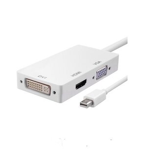 Case2go Mini displayport naar HDMI/DVI/VGA adapter - Wit