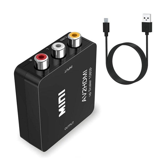 Tulp naar HDMI Converter - AV / Composiet RCA To HDMI Audio Video Kabel Adapter - Zwart