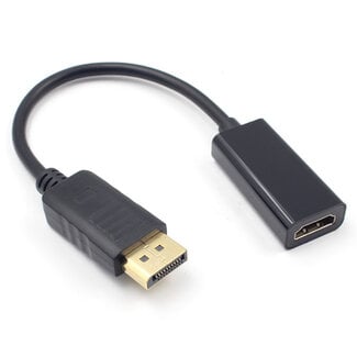 Case2go Case2go - Displayport (male) naar HDMI (female) kabel - 24 cm - Zwart