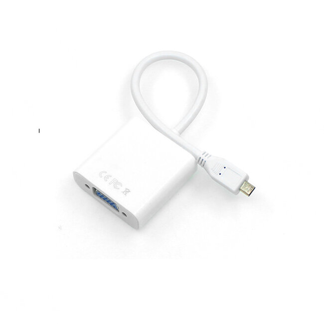 Micro HDMI naar VGA Adapter Kabel - 25 cm - 1080p Full HD - Wit