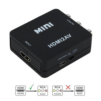 Case2go HDMI naar AV Adapter - 1080p Full HD - Zwart