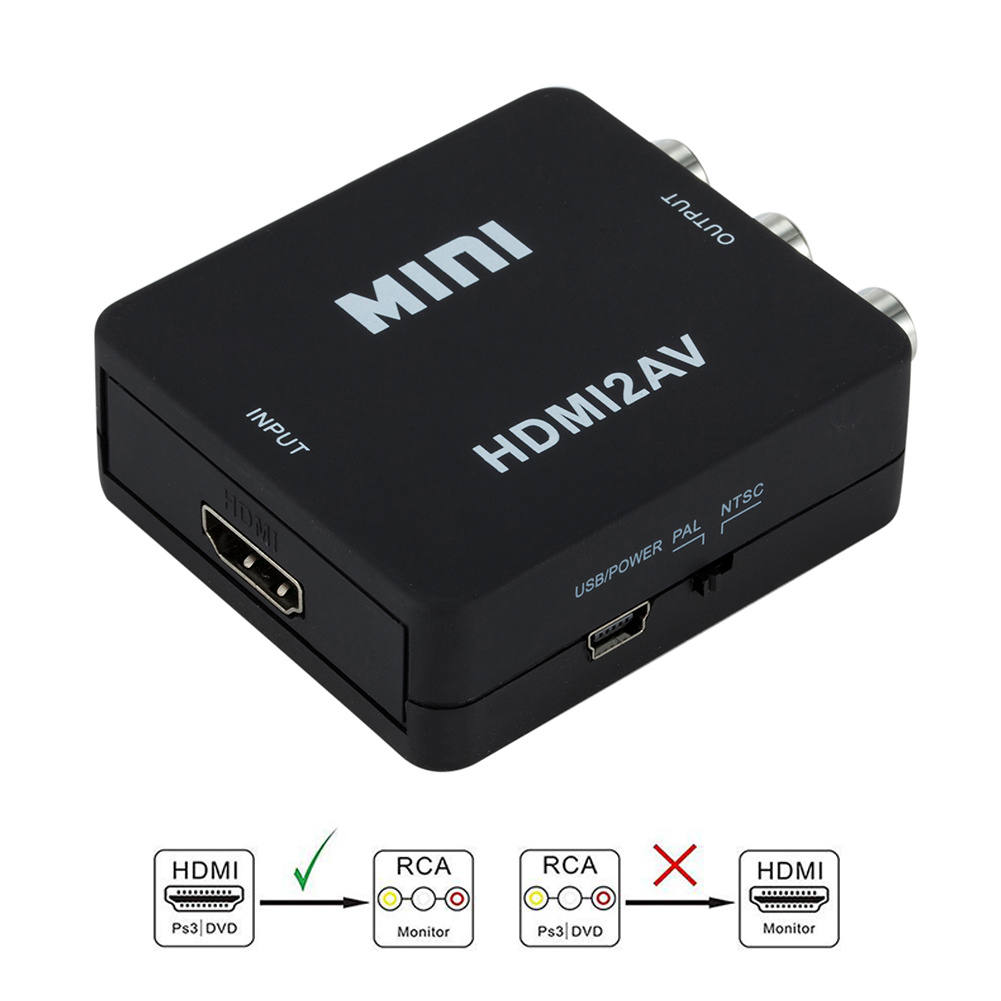 HDMI naar AV Adapter - 1080p Full HD - Zwart afbeelding