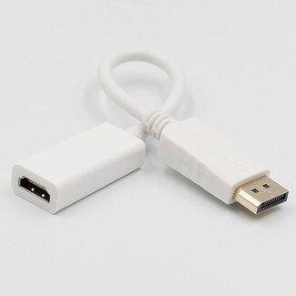 Case2go Displayport naar HDMI kabel - 24 cm - Wit