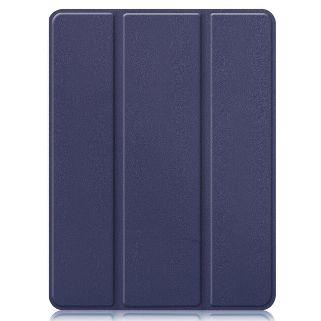 Case2go - Hoes voor de Apple iPad Pro 12.9 inch (2021) - Tri-Fold Book Case - met Apple Pencil Houder - Donker Blauw