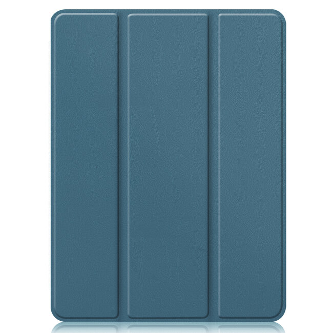 Case2go - Hoes voor de Apple iPad Pro 12.9 inch (2021) - Tri-Fold Book Case - met Apple Pencil Houder - Marine Blauw