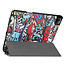 Case2go - Hoes voor de Apple iPad Pro 12.9 inch (2021) - Tri-Fold Book Case - met Apple Pencil Houder - Graffiti