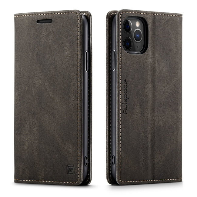 AutSpace - iPhone 11 Pro hoesje - Wallet Book Case - Magneetsluiting - met RFID bescherming - Bruin