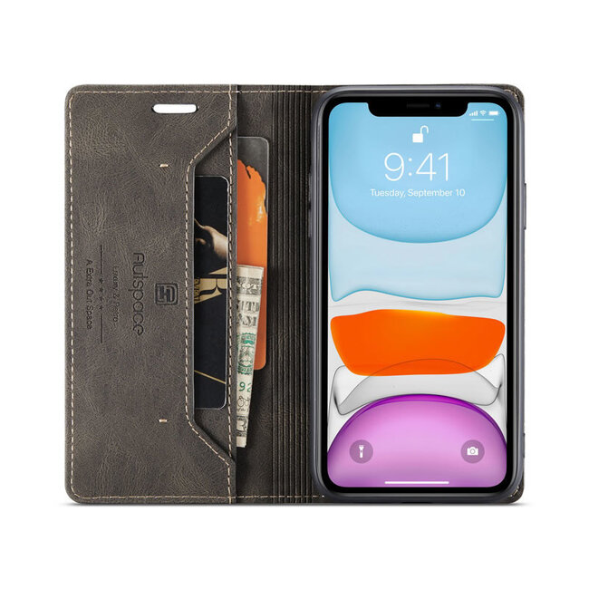 AutSpace - iPhone 11 Pro hoesje - Wallet Book Case - Magneetsluiting - met RFID bescherming - Bruin