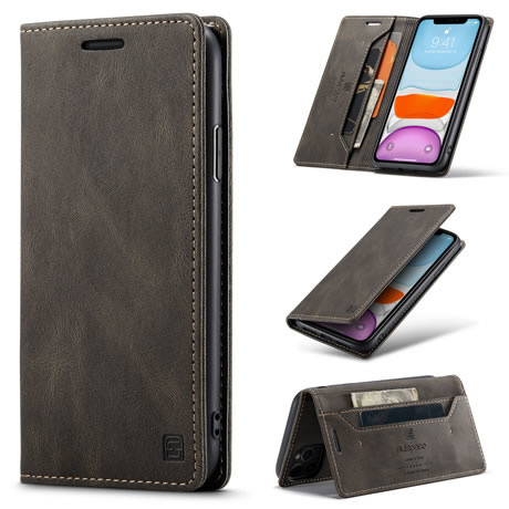 AutSpace - iPhone 11 Pro hoesje - Wallet Book Case - Magneetsluiting - met RFID bescherming - Bruin afbeelding